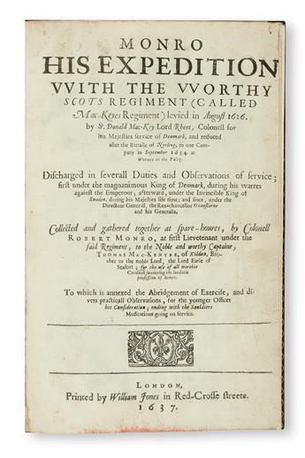 MONRO, ROBERT. Monro His Expedition.  1637